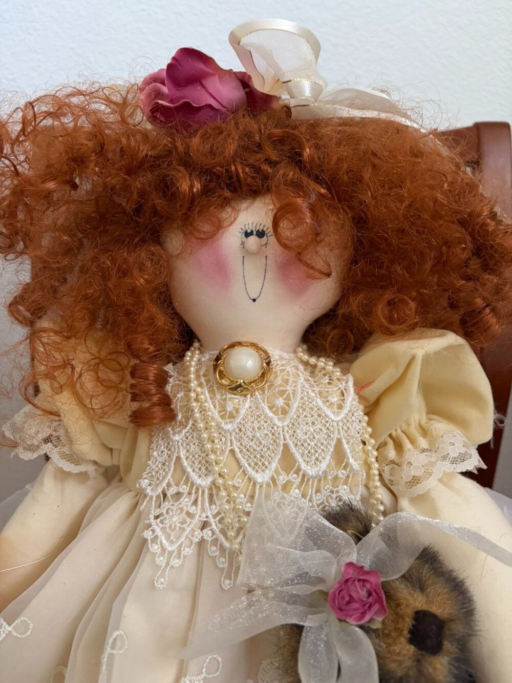 Vintage Collectible Beth Cooper Hand Made Cloth Plush Doll - Scarlet - 31" tall